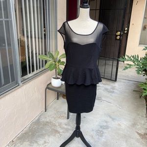 Mesh Top Peplum Dress